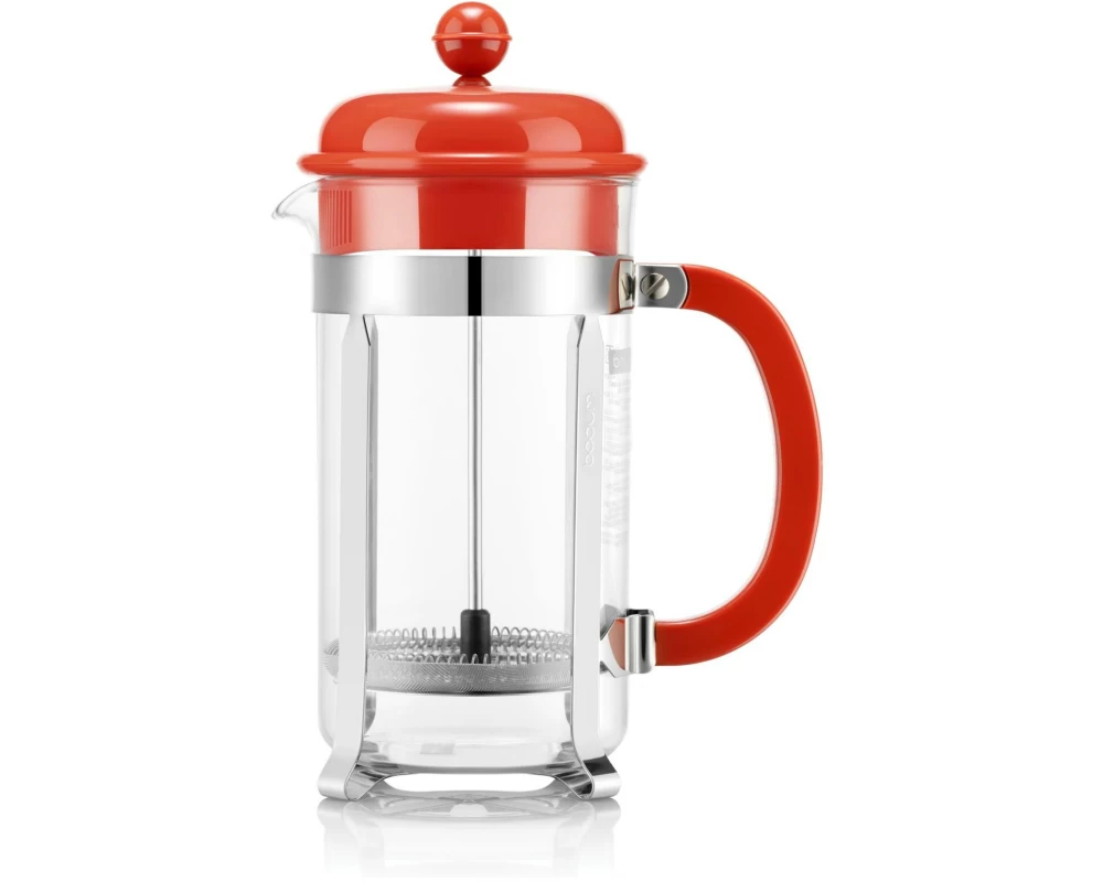 Bodum Kaffeebereiter Caffettiera 1 l, Rot/Silber
