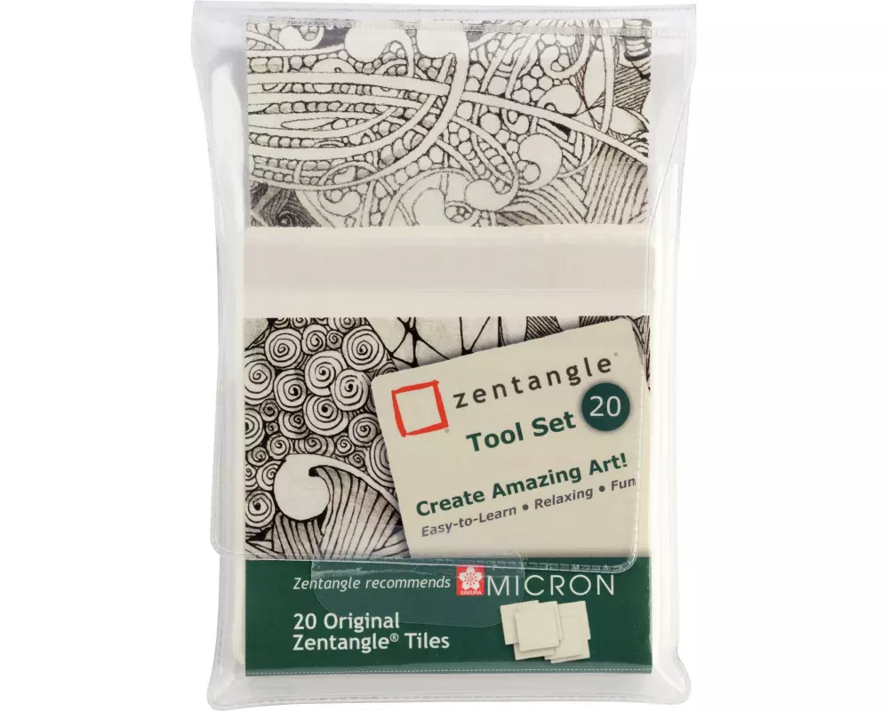 Sakura Malkarten Zentangle Tool Set 8.9 x 8.9 cm, 20 Kacheln