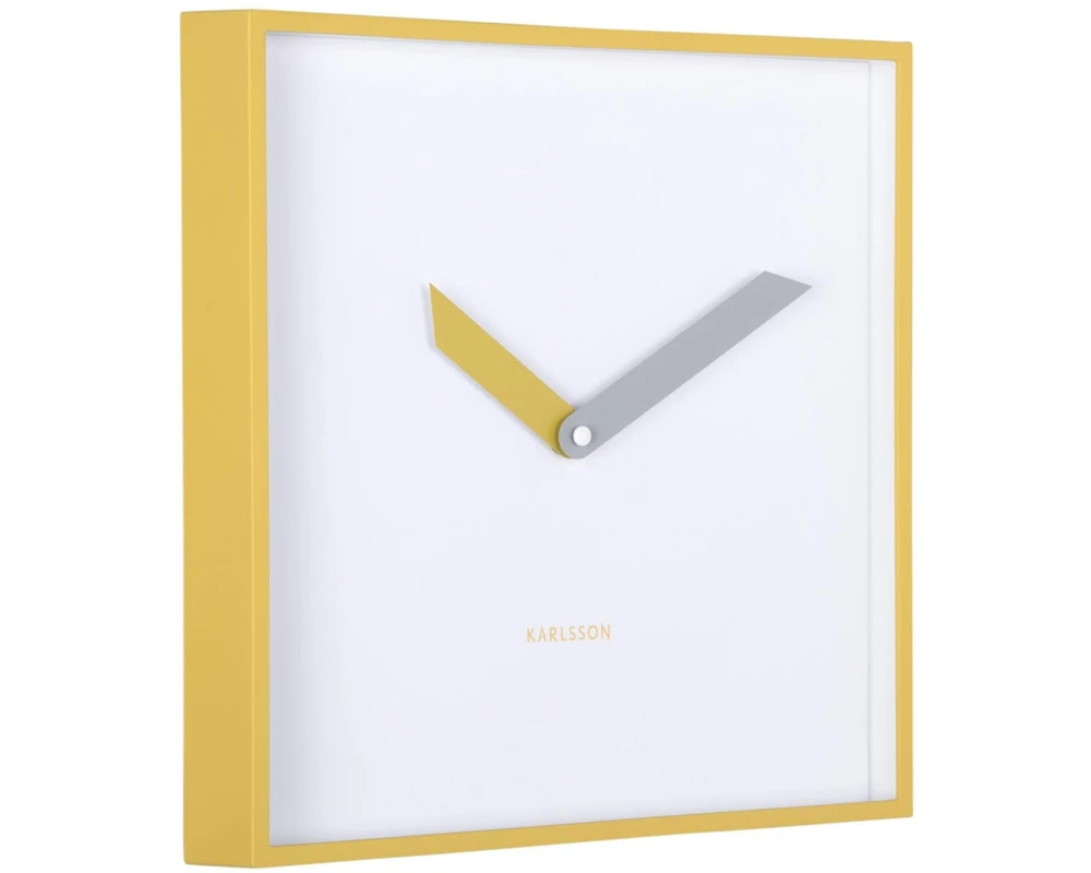 KARLSSON Wanduhr Cool Retro Cuadrado 28,3 x 28.3 cm, Zitronengelb