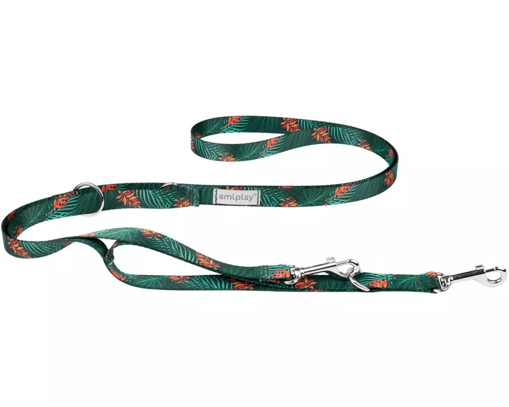 amiplay Hundeleine Be Happy Jungle L, 2.5 cm / 1-2 m, verstellbar
