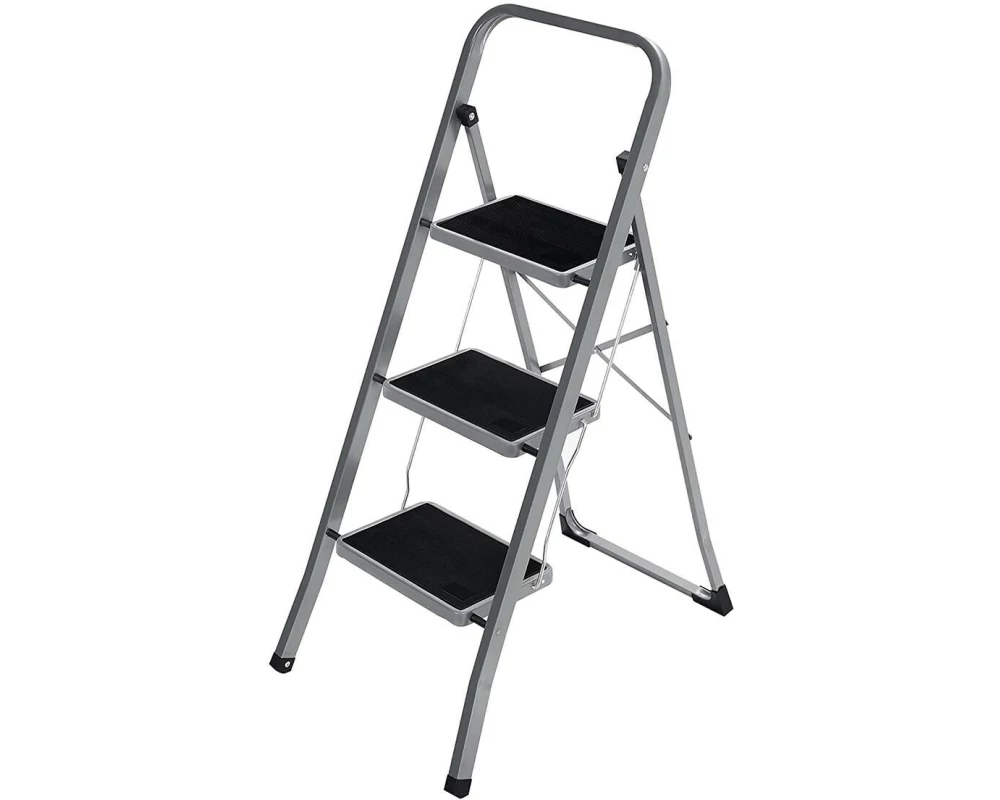 Songmics Trittleiter Grau-Schwarz