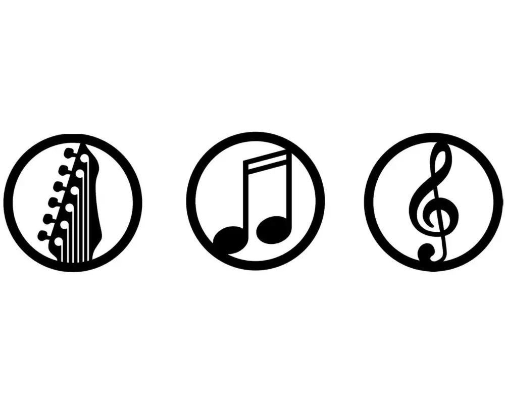 Wallxpert Wanddekoration Just Music 3-teilig, 25 cm