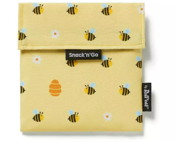 Roll'eat Lunchbeutel Snack'n'Go Animals Bee 18 x 19 cm, Mehrfarbig
