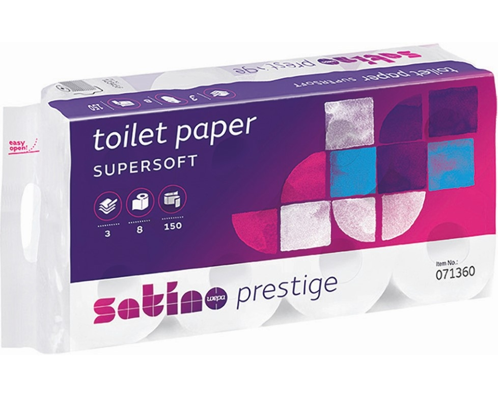 SATINO Toilettenpapier Prestige 600935 150 Coupons, 8 Rollen