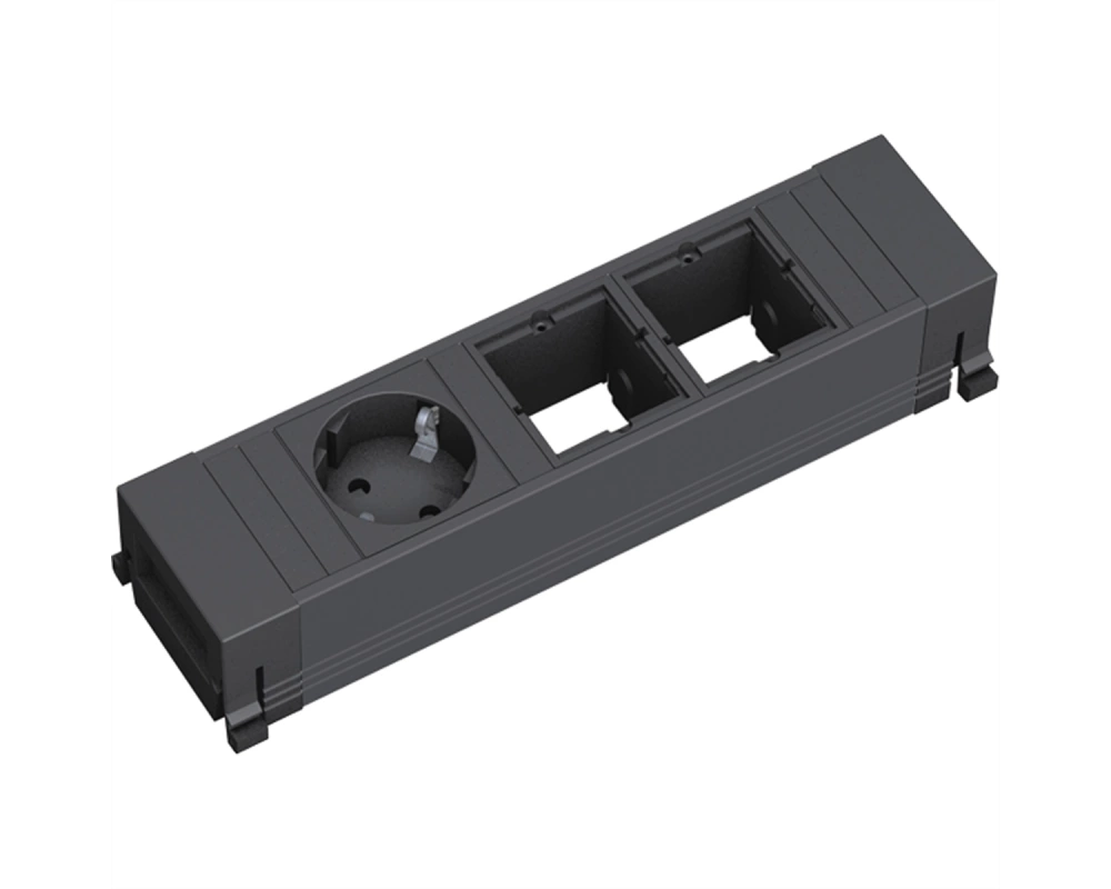 BACHMANN POWER FRAME 1xCEE7/3 2xCM, Kunststoffprofil 0,2m GST18