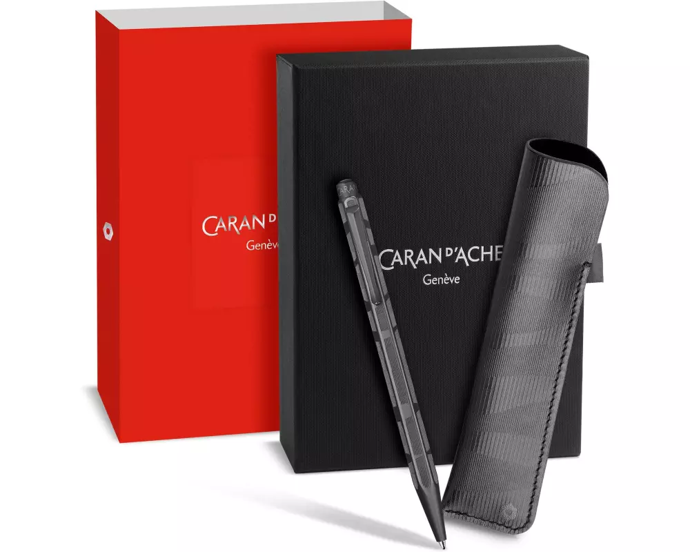 Caran d'Ache Kugelschreiber Ecridor Black Lines Medium (M), Schwarz