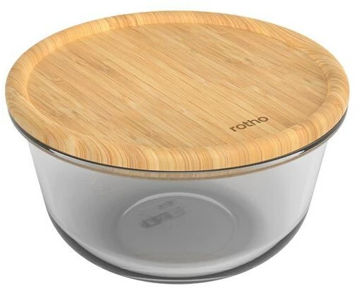 Rotho Glasdose mit Bambusdeckel NALA 1 l, Transparent