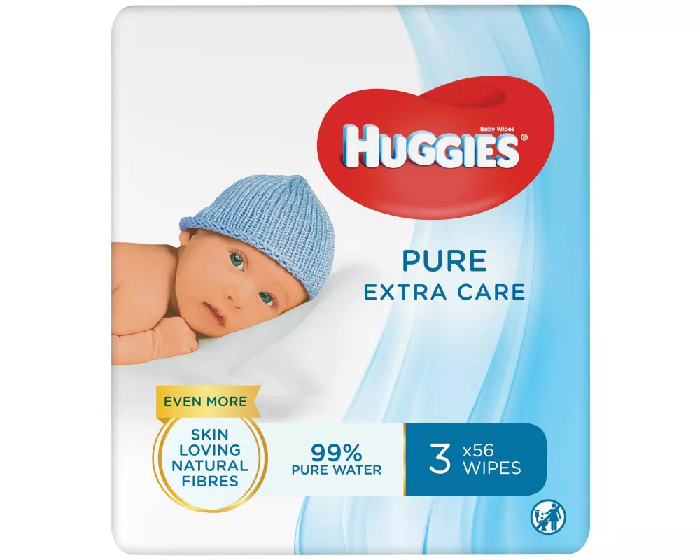 Huggies Feuchttücher Pure Extra Care Vorteilspackung 3 x 56 Stück