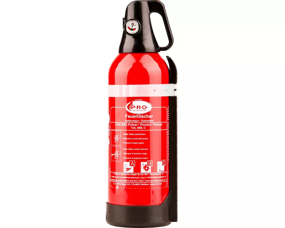 P.R.O. Feuerlöscher Pulver Brandklasse A,B,C 2 kg
