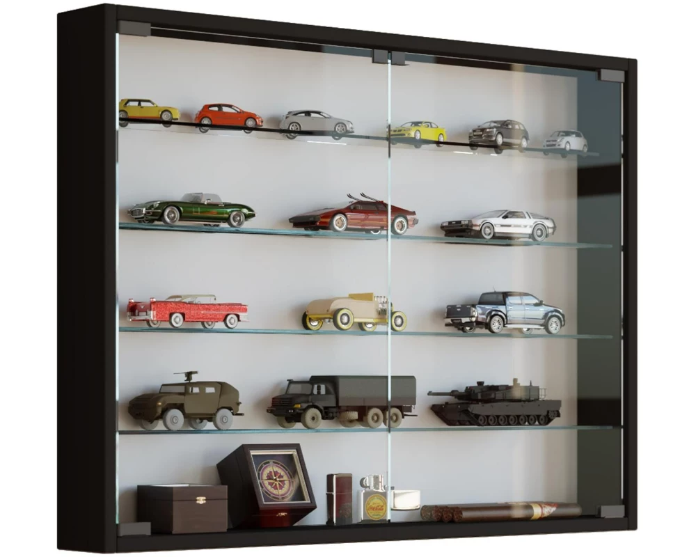 VCM Vitrine Mandosa L 80 x 60 cm, Schwarz