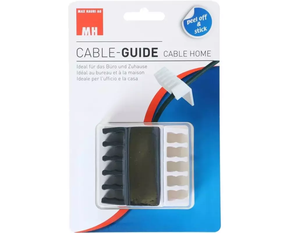Max Hauri Kabel-Clip Guide, 2 Stück, Weiss, Schwarz