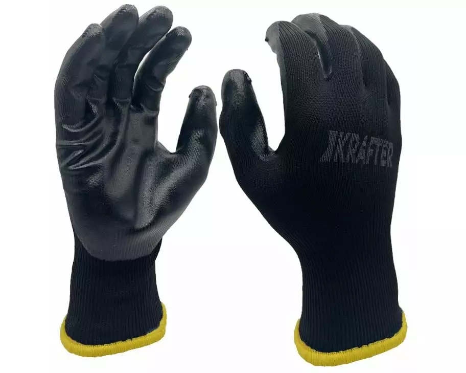 FTM Arbeitshandschuh Polyester, M, Schwarz, 1 Stück