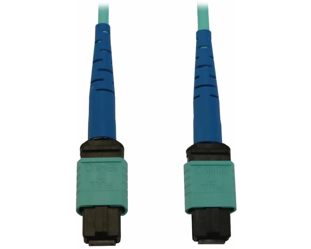 EATON TRIPPLITE 40/100/400G, Multimode, 50/125, OM3, Fiber Optic Cable, 24F, MTP/MPO-PC, F/F, LSZH, Aqua, 1m 3.3ft.