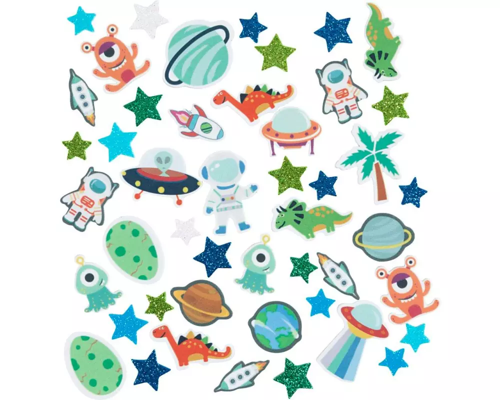 Creativ Company Moosgummi-Set Weltraum-Aufkleber Mehrfarbig, 150 Stück