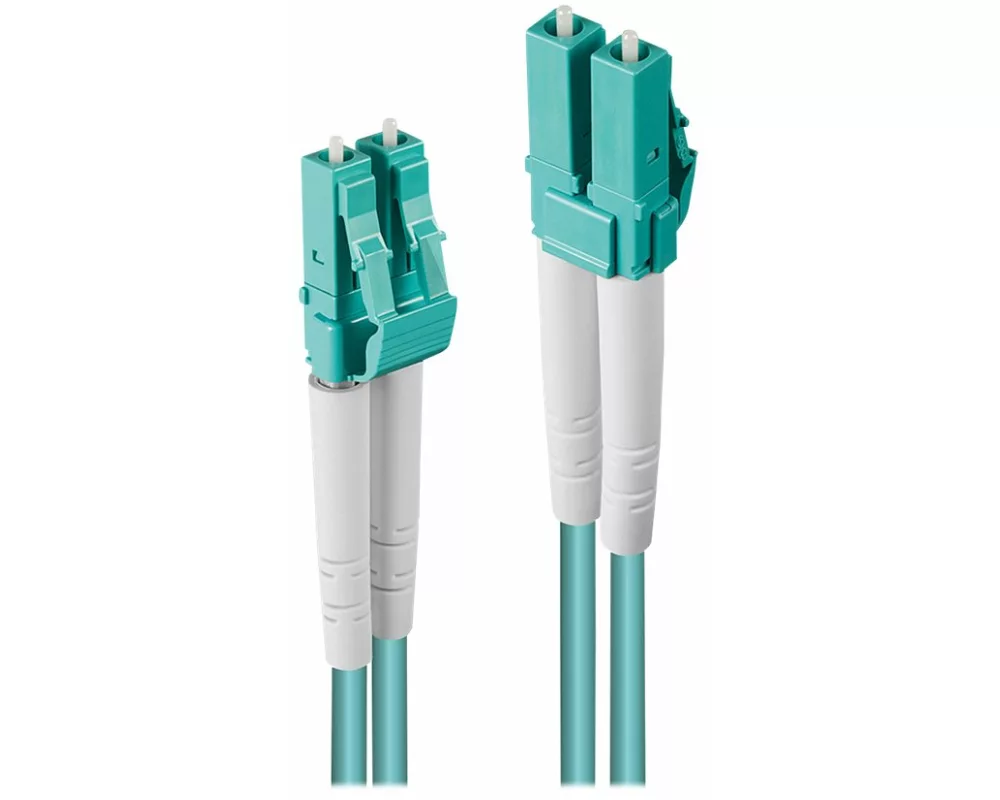 LINDY Fiber Optic Cable, OM3, LC-LC , 5m , turquoise , 50/125, Duplex, Multimode, LWL