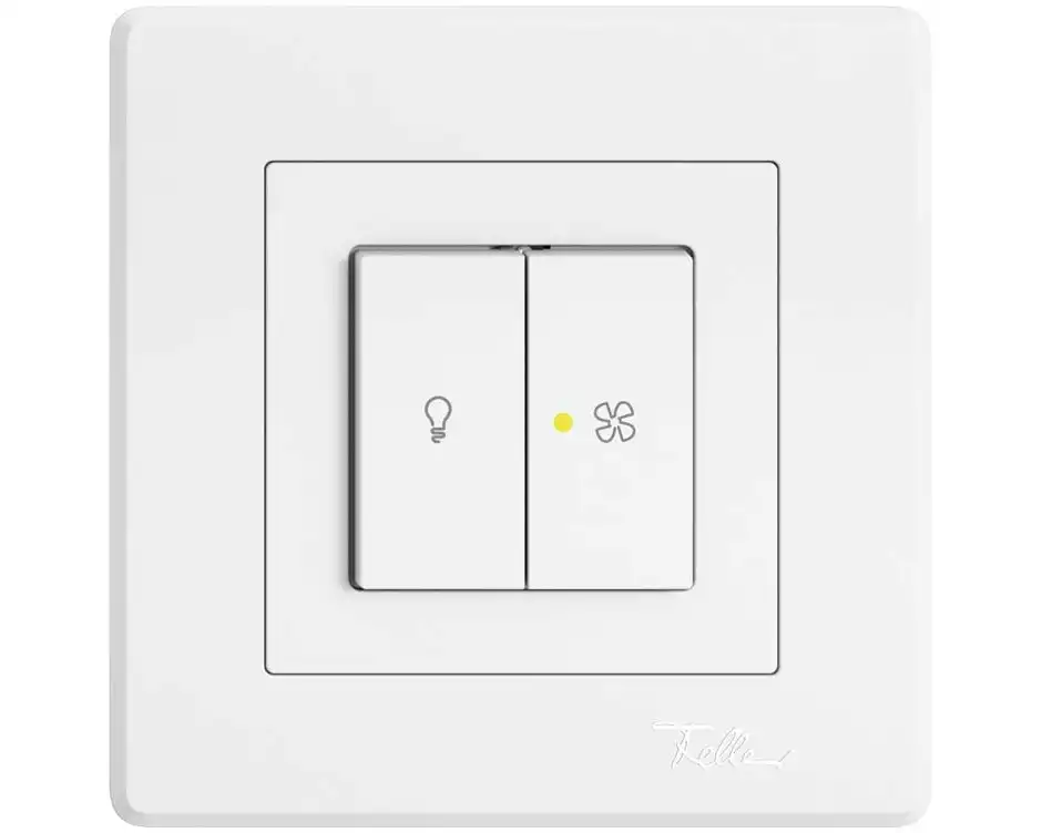 Feller EDIZIOliv Schalter UP-Doppeldruckschalter Licht und Ventilator 3+3