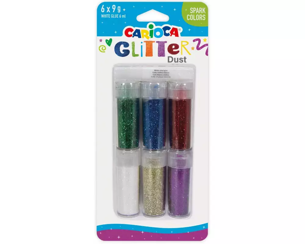Carioca Glitzerstaub Spark 6 x 9 g, mehrfarbig