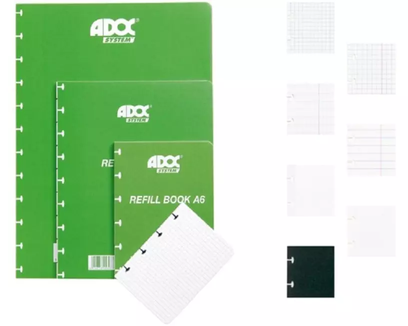 Adoc Notizheft Pap-Ex-Ersatzblätter A4, kariert, 72 Stück