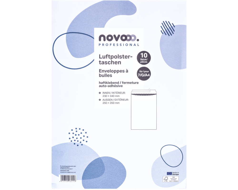 NOVOOO Luftpolstertasche Mix E-1712142 weiss, 230x340mm 10 Stück