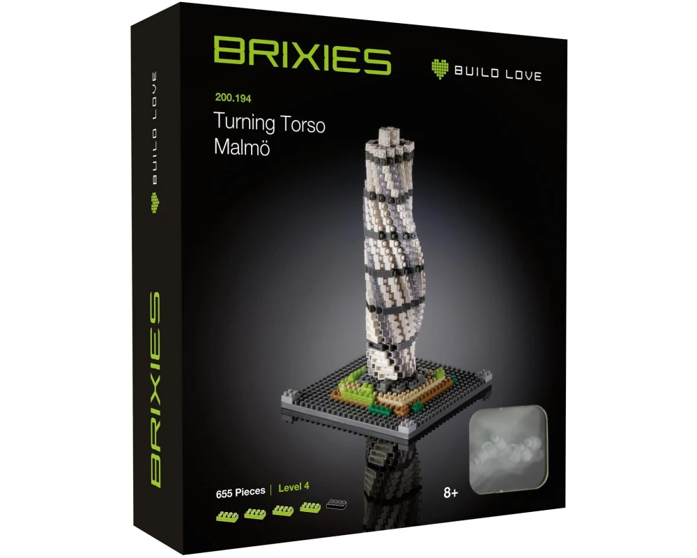 BRIXIES Bausteinmodell Turning Torso aus 652 Bausteinen