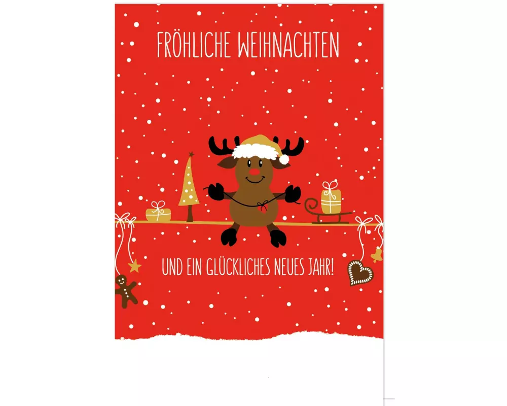 Braun + Company Weihnachtskarte Rentier Rot