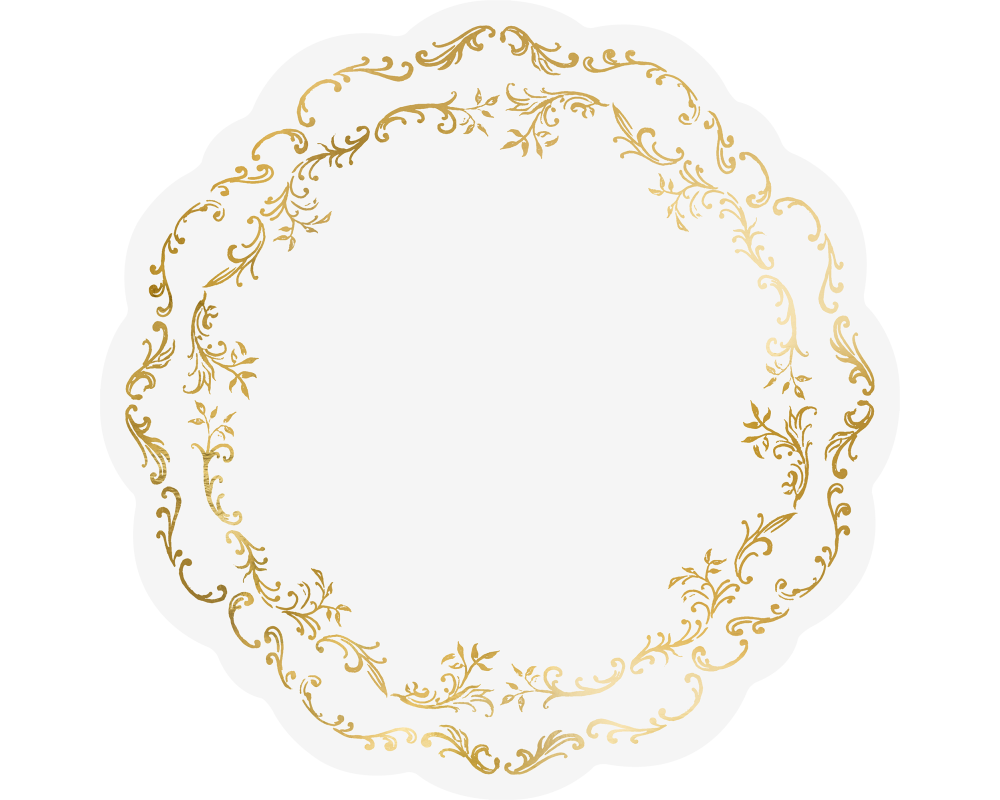 PARTYDECO Tischsets 35.5cm PPT11-008 weiss/gold 6 Stück
