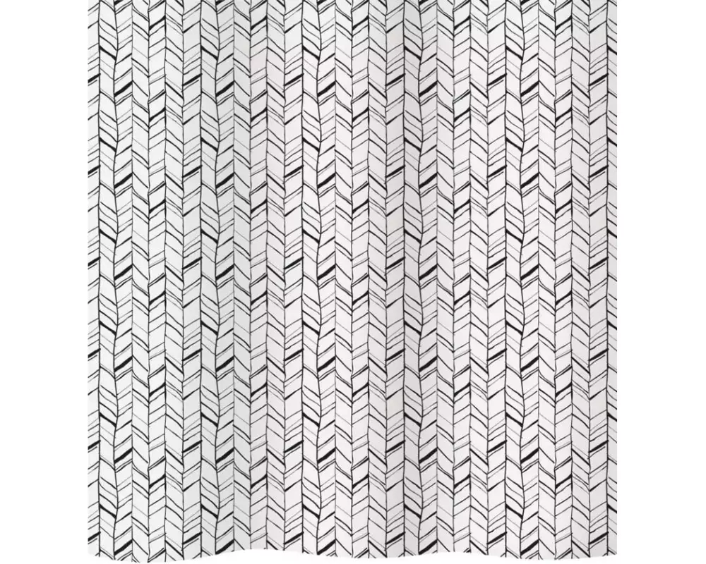 diaqua Duschvorhang Chevron 120 x 200 cm, Schwarz/Weiss