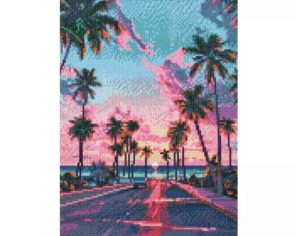 Graine Créative Bastelset Diamond Painting Palmen 30 x 40 cm