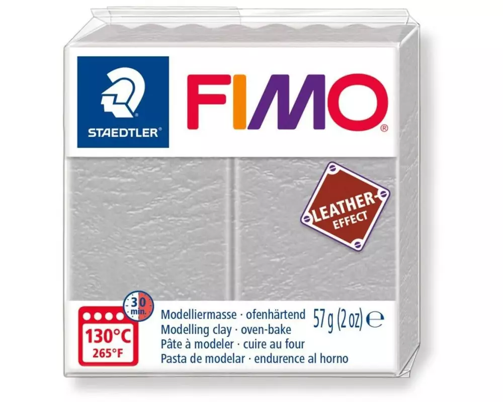 Fimo Modelliermasse leather-effect Grau