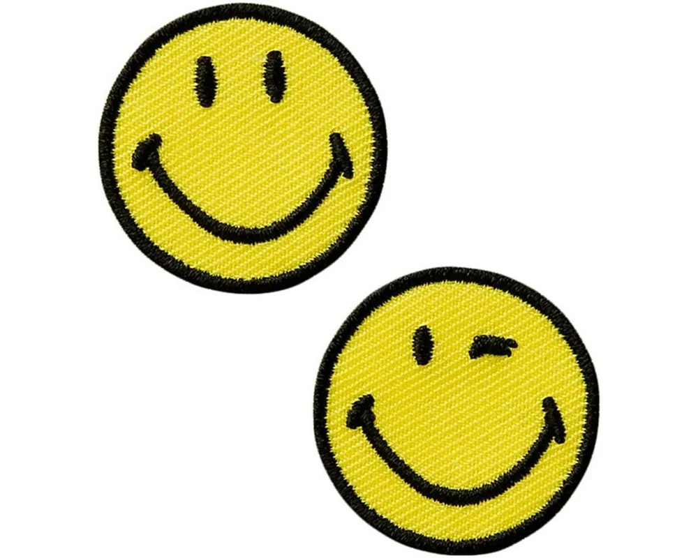 Mono-Quick Aufbügelbild Smiley classic 2 Stück