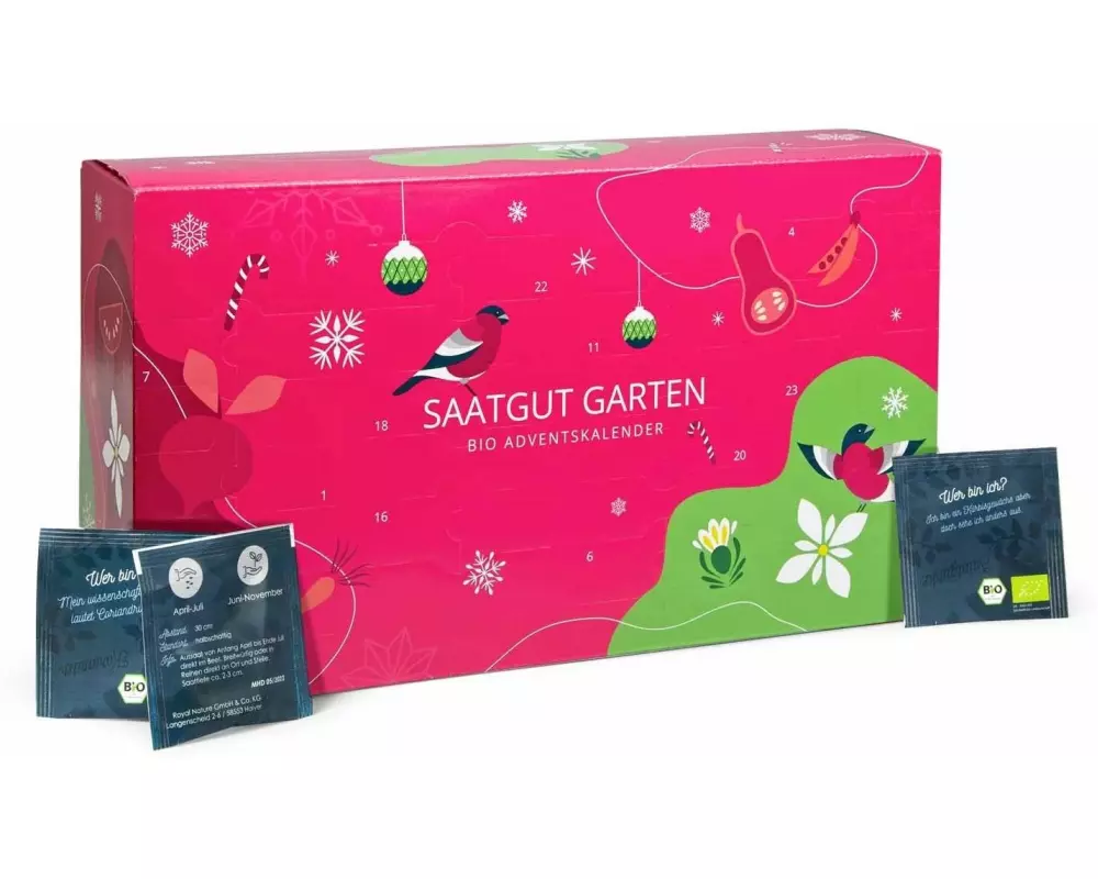 XMAS Saatgut Adventskalender Garten 24 Stück