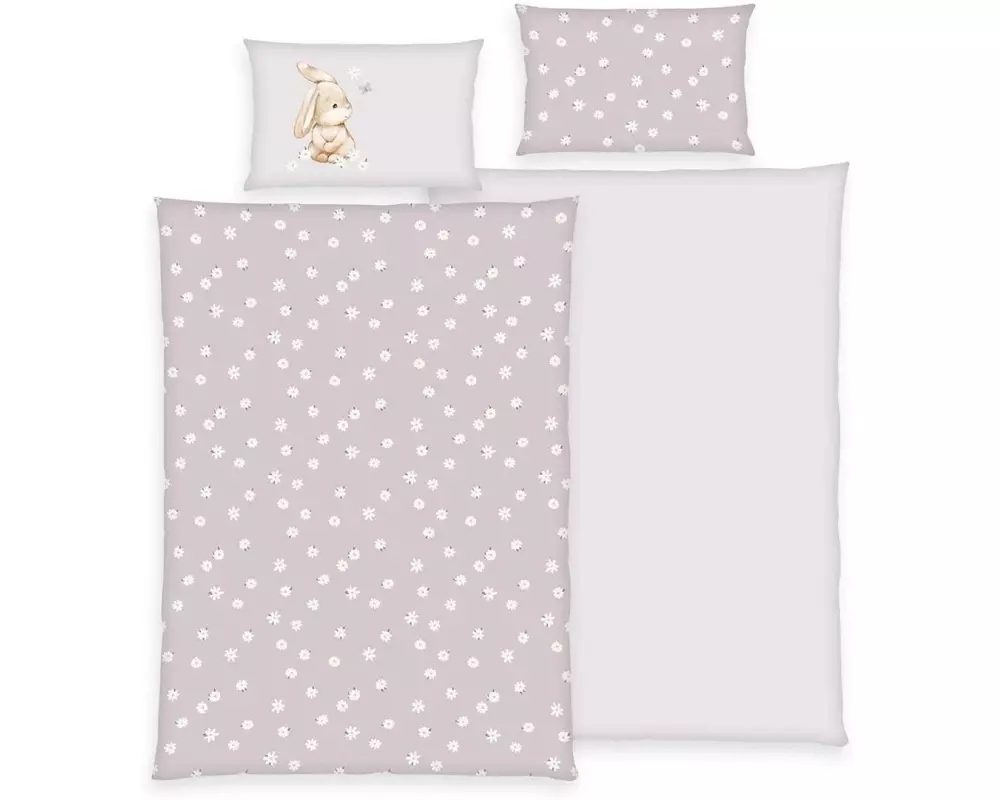 Herding Kinder Bettwäschegarnitur Flower Bunny, 40/60+100/135 cm