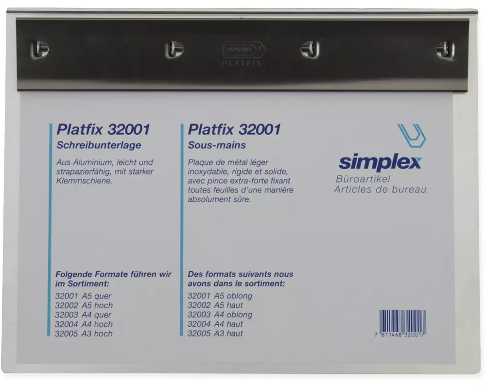 Simplex Dokumentenhalter Platfix A5 quer Schwarz