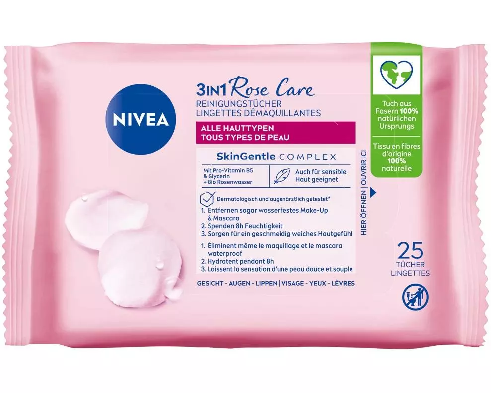 NIVEA Reinigungstücher Rosenwasser 25 Stück
