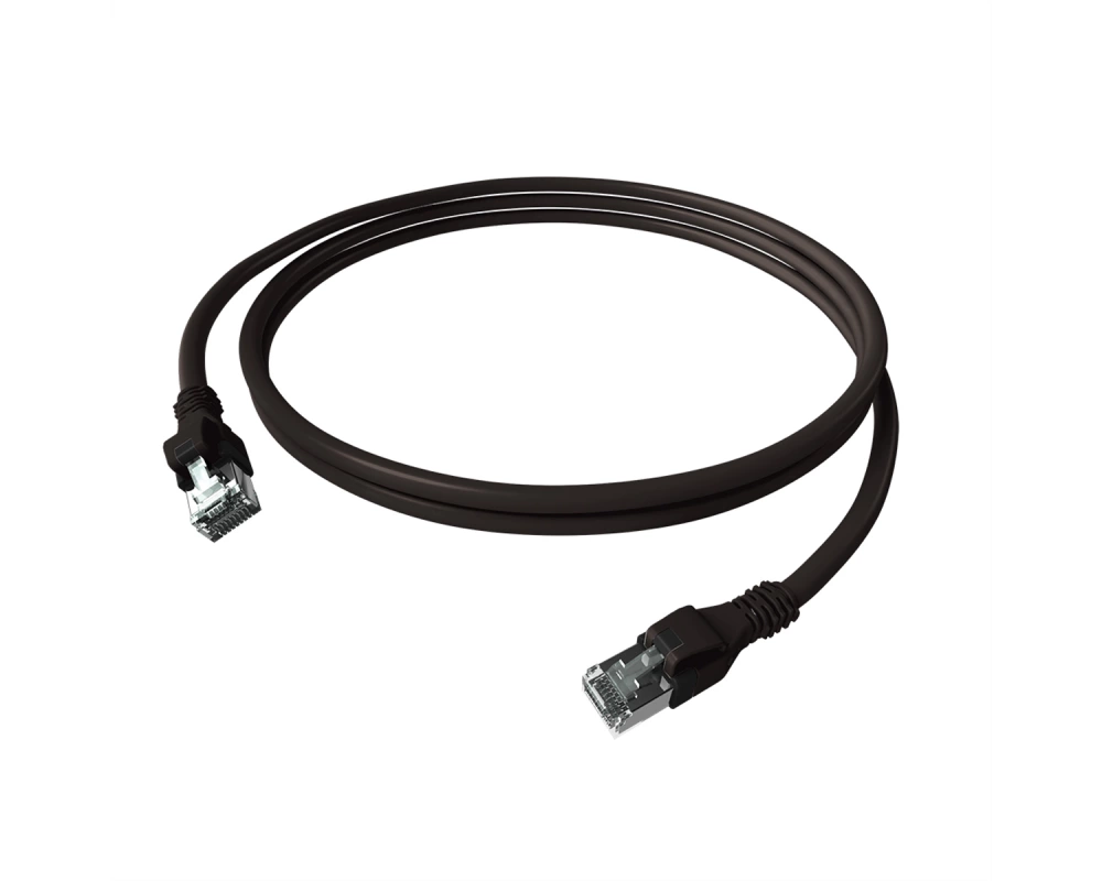 EasyLan DualBoot PushPull IP20 Patchkabel, Cat.6A (Class EA), S/FTP, schwarz, 3 m