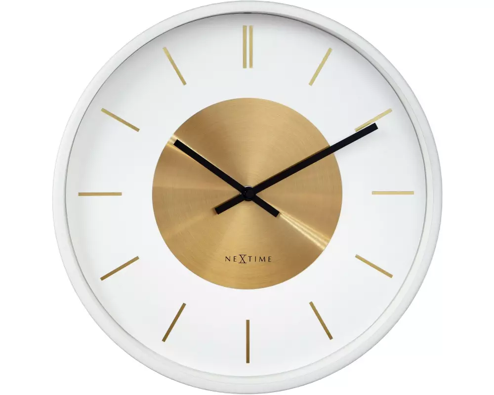 NeXtime Wanduhr Retro II Ø 25 cm, Gold/Weiss