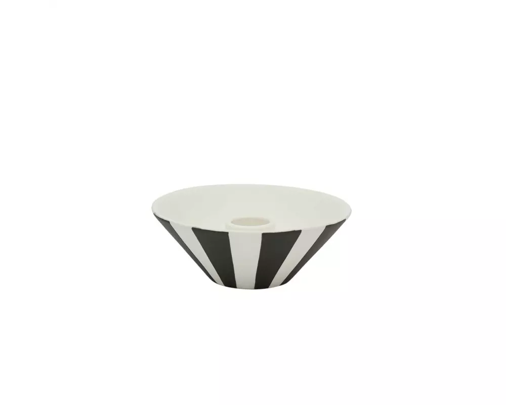 OYOY Kerzenhalter Toppu 4 cm, Schwarz/White