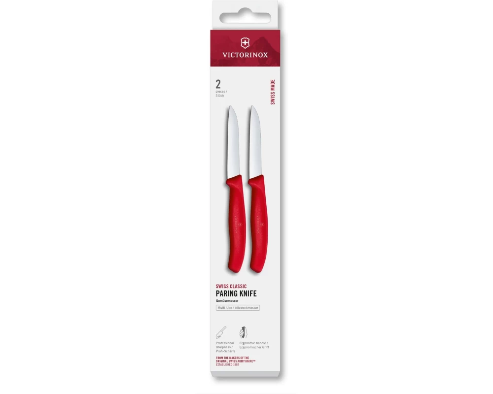 Victorinox Gemüsemesser Swiss Classic, 8 cm, Rot, 2 Stück
