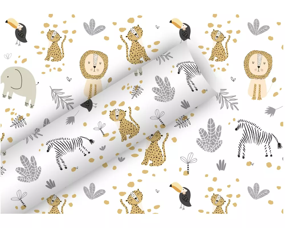 Braun + Company Geschenkpapier Little Ones 2 m x 70 cm, Mehrfarbig