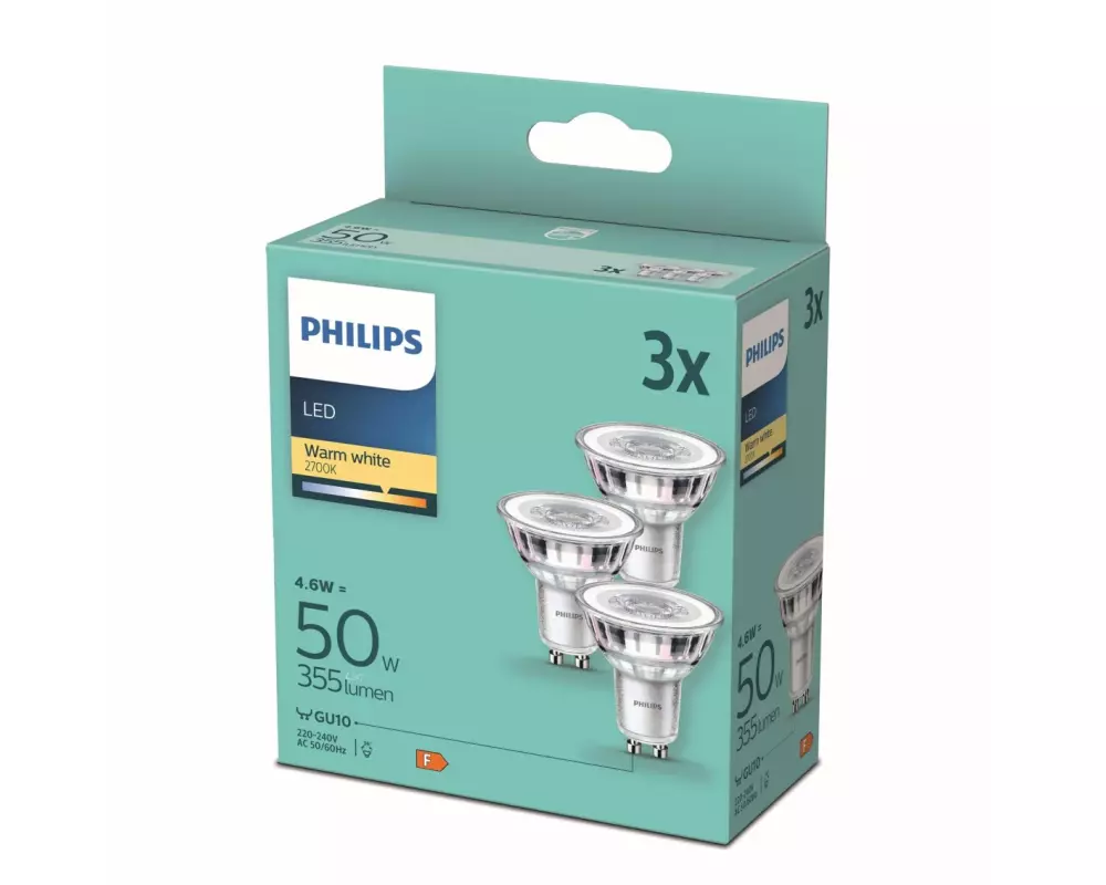 Philips Lampe LEDcla 50W GU10 WW ND 3PFDisc Warmweiss (WW)