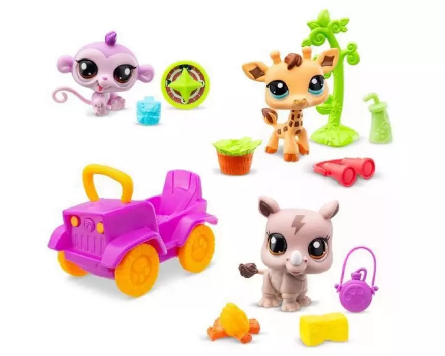BANDAI Spielfigurenset Littlest Pet Shop – Safari Set
