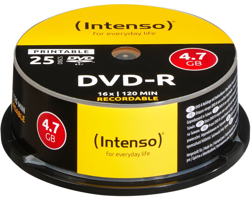INTENSO DVD-R Cake Box 4.7 GB 4801154 16x Printable 25 Pcs