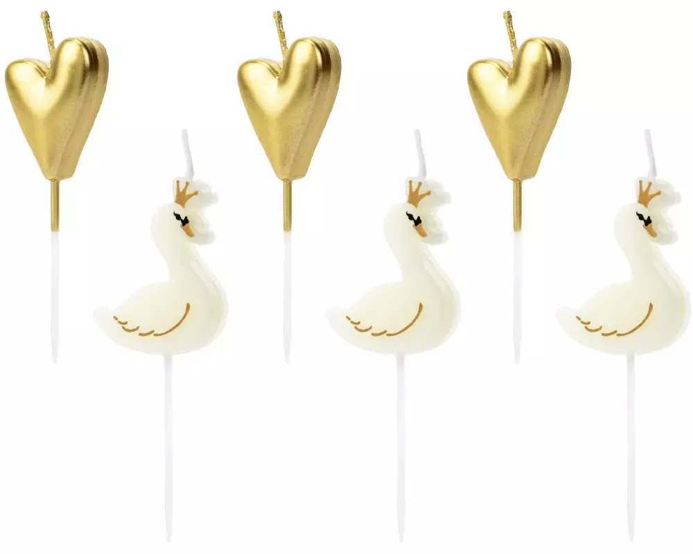 Partydeco Kerze Lovely Swan 6 Stück