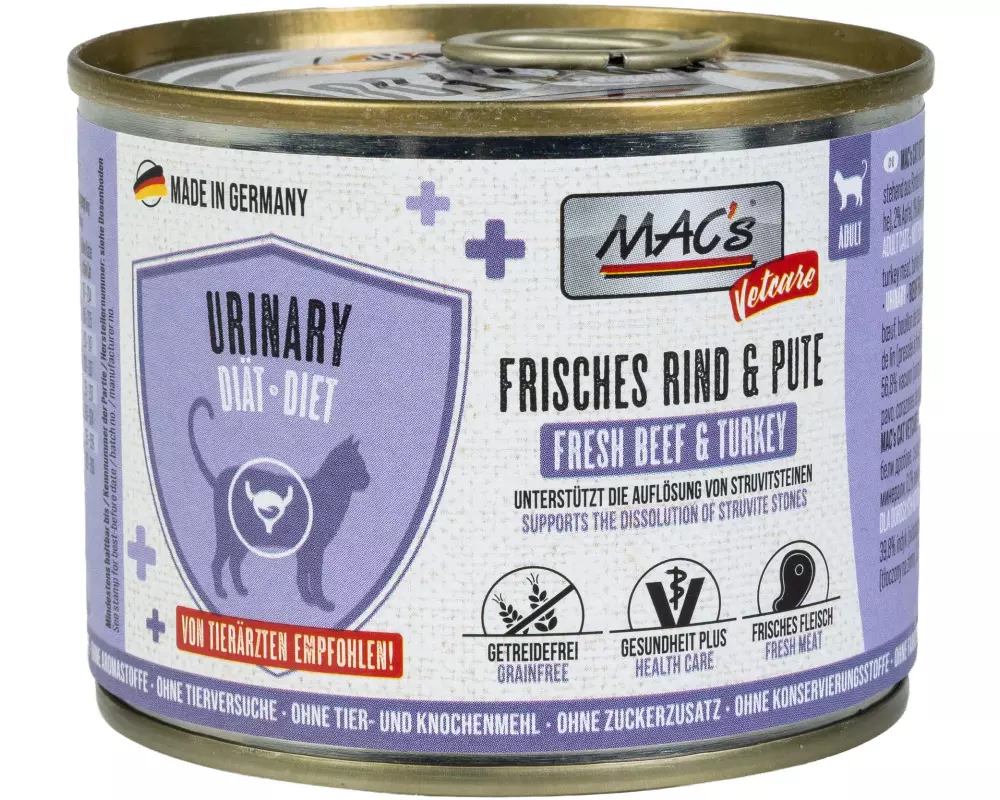 MAC's Vetcare Nassfutter Urinary Rind und Pute 200 g