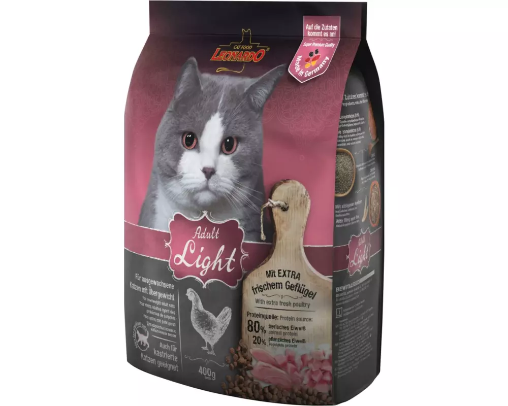 Leonardo Cat Food Trockenfutter Adult Light, 400 g