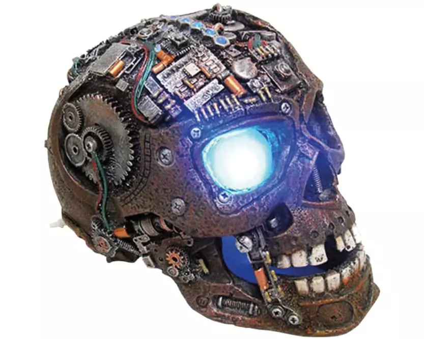 Nobby Aqua Ornaments Cyborg Schädel mit LED, 20.8 x 13.7 x 15 cm