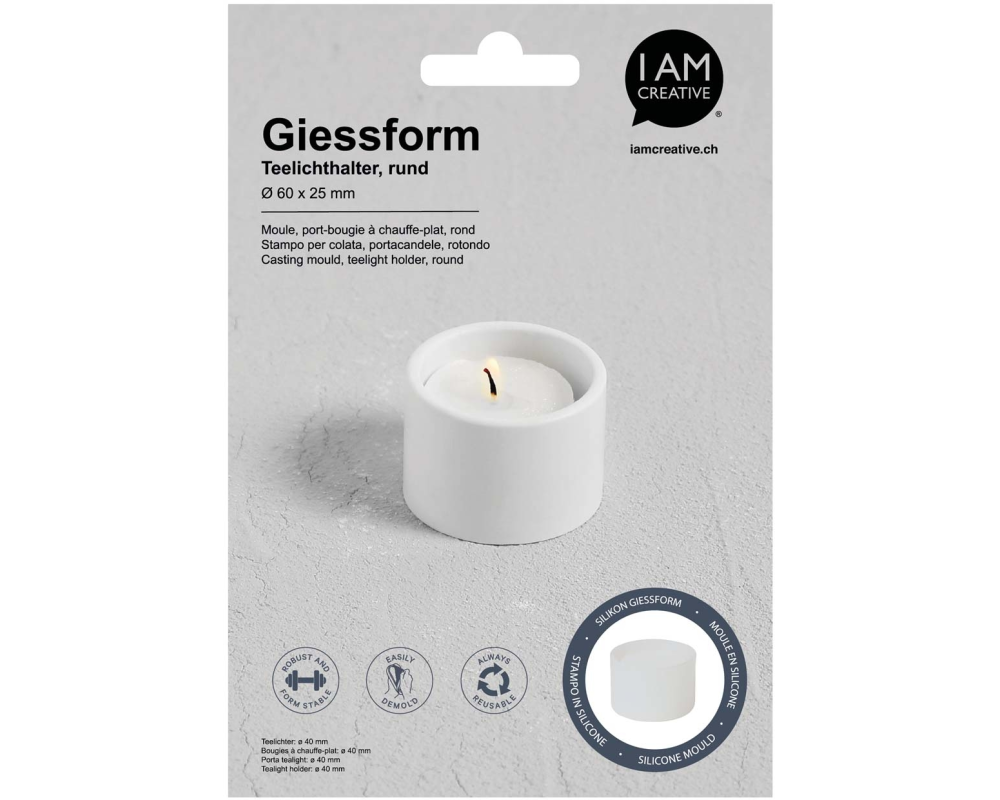 I AM CREATIVE Silikon Giessform MAA1704.18 Teelichthalter