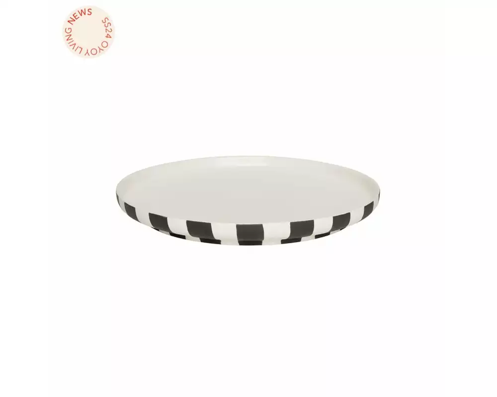 OYOY Speiseteller Toppu Dinner 1 Stück,Schwarz/Weiss