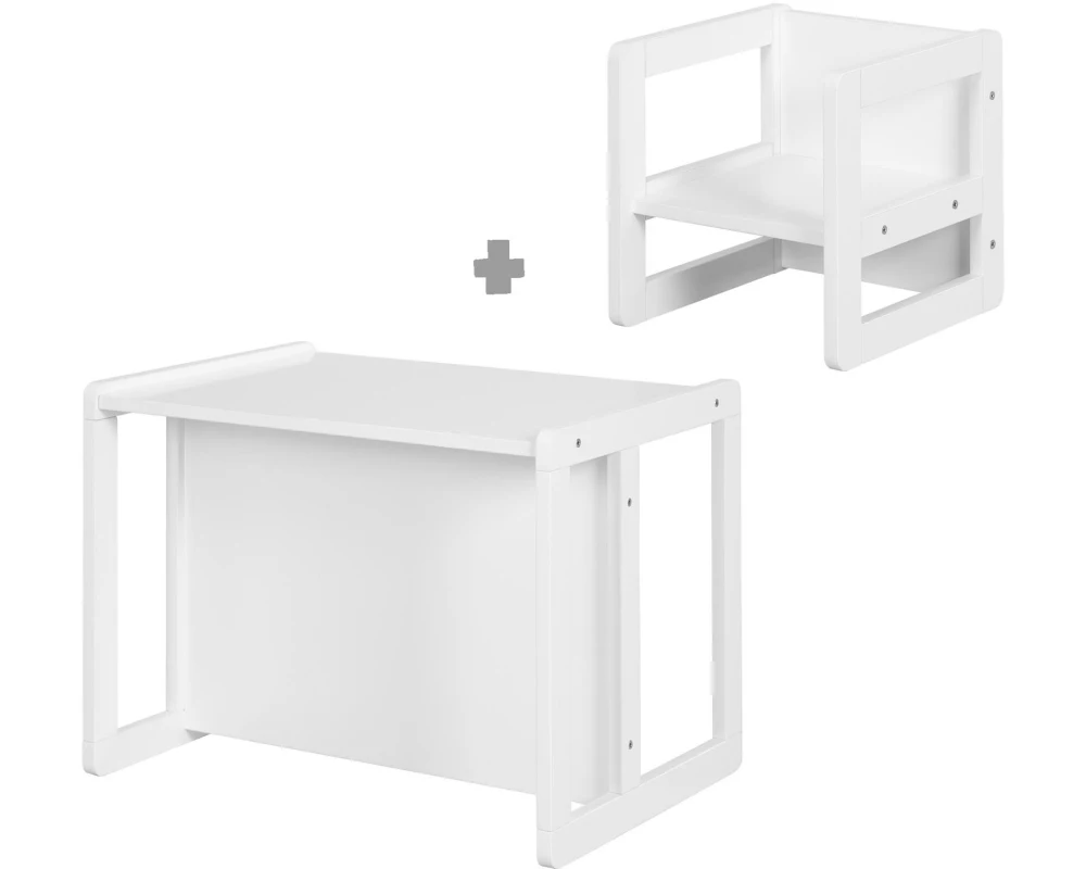roba Kindersitzgruppe 3in1 Holz Weiss