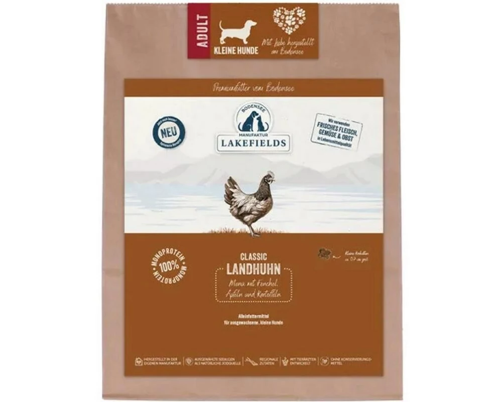 Lakefields Trockenfleisch-Menü Huhn kleine Hunde getreidefrei 1 kg